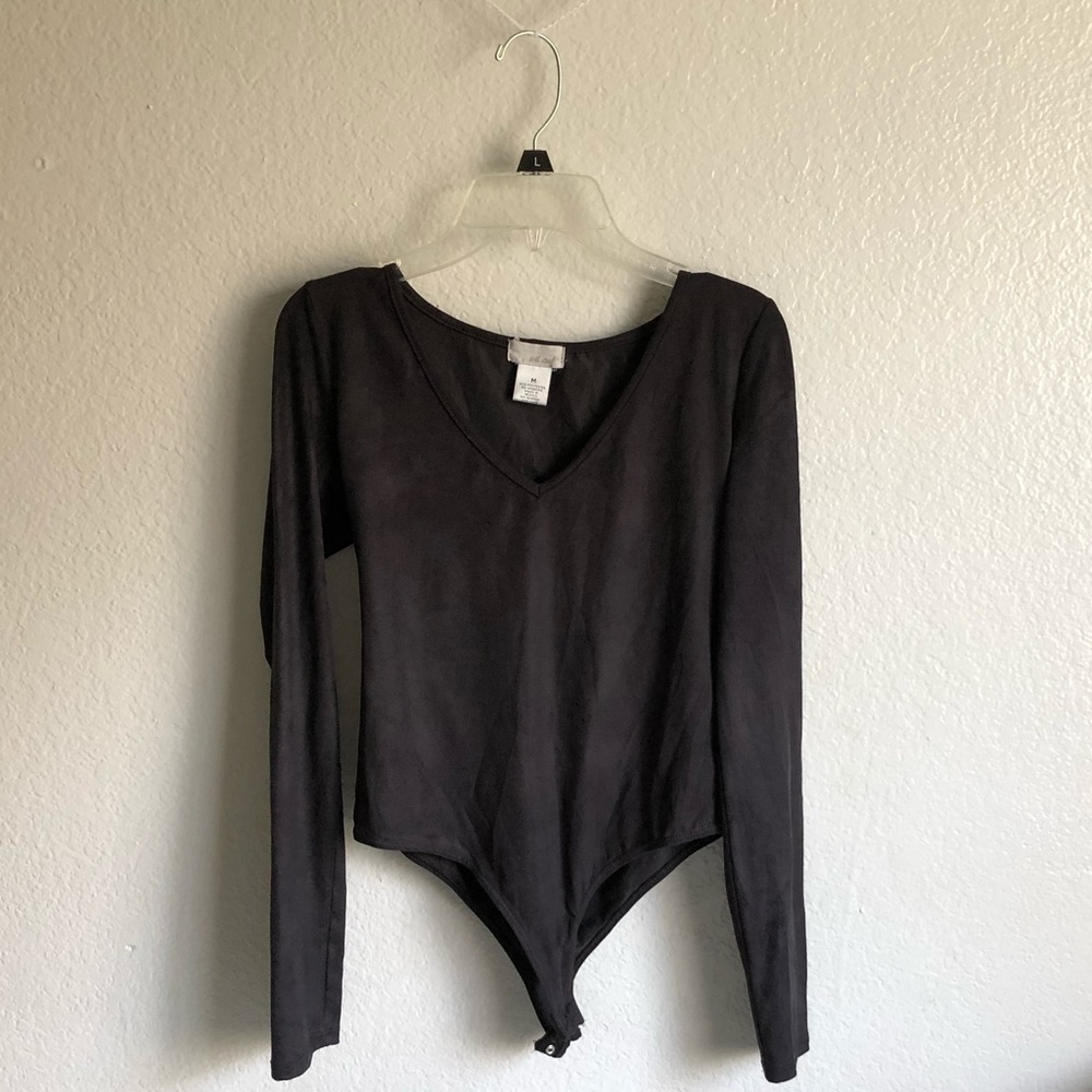 Black Suede Bodysuit